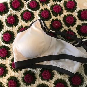 White and black nursing bra XL